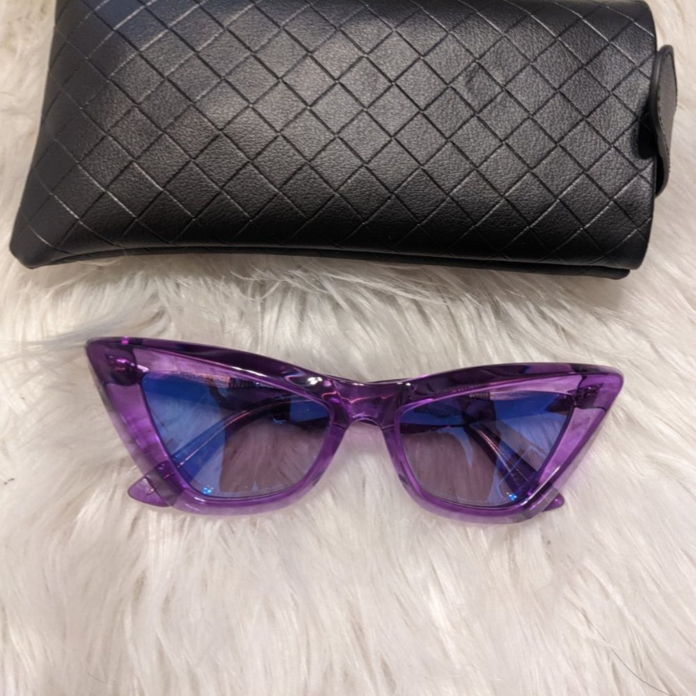 Bottega Veneta Acetite Violet Cat Eye Sunglasses